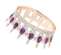 COHEALI Tiara de Novia Barroca Redonda de Aleación Dorada Gemas de Imitación en Forma de Gota, Accesorio para Cabello de Boda y Fiesta, Diadema Elegante para Madrinas y Eventos Obsequios