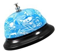 COHEALI Timbre de Llamada Manual para Servicio de Bar y Restaurante, Campana de Recepción Diseño Impreso, Campana de Escritorio Pequeña, Sonido Claro para Atención al Estilo Aleatorio