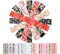 COHEALI Tiras de Tela de Algodón para Coser y Acolchar 6.5x100 Cm, 40 Piezas Estampadas para Patchwork, Manualidades y Adornos Diy, Labor de Retazos y Confección Artesanal