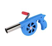 COHEALI Ventilador Manual para Barbacoa de Camping Manivela Soplador de Aire para Parrilla Fuelle de Hierro Fundido Azul Herramienta Portátil para Fogatas y Barbacoas al Aire Libre