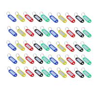 Cohentbliss 100 Piezas Llaveros Plástico Etiqueta Identificador Llaves Llaveros Resistentes Para identificar llaves de puertas, maletas, hoteles, mascotas (5 Colores)