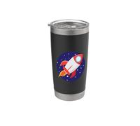 Cohete con estrellas Vaso térmico de acero inoxidable de doble pared