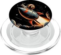 Cohete de explosión cósmica Astronauta Caracol PopSockets PopGrip para MagSafe