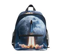 Cohete Espacial Noche De La Luna Mochila Niña Niño, Mochilas Infantil Preescolar 2-7 Años Mini Mochila Pequeña de Escolar Primaria Viaje