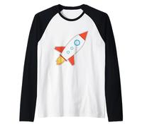 Cohete Espacial para niños - Tierra, Aterrizaje Lunar Planetas Astronauta Camiseta Manga Raglan