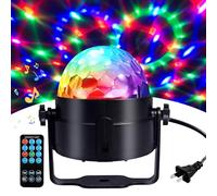 COIDEA Bola de discoteca activada por sonido, con luces LED RGB 3 W efecto estroboscópico, para DJ, espectáculo baile, el hogar, habitación, fiestas, cumpleaños, boda, club, pub, mando a distancia