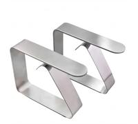 Coideal Clips de mantel Paquete de 8 Abrazaderas de cubierta de mesa de acero inoxidable engrosado Soporte de tela elástico para picnic BBQ Wedding DIY Party (Plata - Liso)