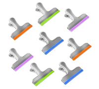 Coideal Clips para bolsas de almacenamiento de alimentos, 8 clips grandes de metal para congelador de 3 pulgadas con goma para cocina, café y patatas fritas