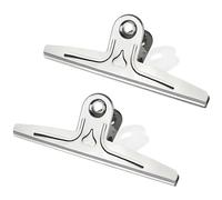 Coideal Clips XXL Bulldog extra grandes, 2 unidades de 1 pie de largo de acero inoxidable Jumbo para tablero de dibujo (plata, 11 4/5 pulgadas)