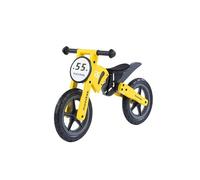 COIL Bicicleta de equilibrio para niños, Bicicleta de carreras de madera, Ruedas de 12 pulgadas - Neumáticos antipinchazos, Amarillo, a partir de 3 años