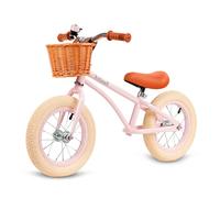 COIL Bicicleta infantil a partir de 1 año - Bicicleta de aprendizaje con manillar y sillín ajustables, marco de acero ultraligero, neumáticos de 12 pulgadas, incluye timbre y cesta de mimbre, perfecta