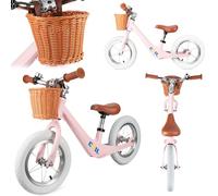 COIL Bicicleta para niños, bicicleta de aprendizaje, deslizante, bicicleta de equilibrio, marco de aleación de magnesio, ruedas neumáticas de 12 pulgadas, cesta, timbre, a partir de 2 años y hasta 30