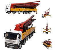 COIL Camión de juguete, camión con bomba de hormigón, vehículo de construcción, camión bomba de hormigón, modelo: 1709, 1:50, ruedas de goma, elementos metálicos, a partir de 8 años, amarillo