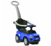 COIL Coche antideslizante a partir de 1 año con barra deslizante 614 W - Coche de bebé para niños - Diseño 3 en 1 - Accesorios Bobby Car - Vehículo antideslizante - Bobby Car con barra volante (azul)