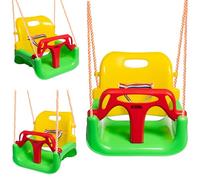 COIL Columpio infantil para exteriores, 3 en 1, columpio ajustable para niños, para interior con respaldo, columpio para interiores (C0348-Grun)