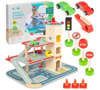 COIL Estacionamiento para niños a partir de 3 madera - Juguete educativo S.T.E.M. Garaje de aparcamiento, garaje de juegos con ascensor, coches y accesorios, garaje para niños, garaje de juguete -