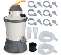 COIL Filtro de arena para piscina - Bomba de piscina eficiente 3028 l/h, resistente y duradera, fácil mantenimiento con válvula de 6 niveles, incluye accesorios, para piscinas de hasta 16000 l