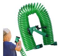 Coil Garden Hose, Expandable Water Hose with Spray Nozzle 32.8ft, Lightweight Flexible Irrigation Tube, 5-Mode Ergonomic Sprayer for Yard, RV, Boat and Car Wash