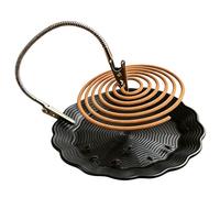 Coil Incense Stand, Metal Clamp Holder, 5.91 Inches Ash Collecting Tray with Clamp, Sturdy Iron Burner, Vertical Metal Support, Coil Incense Frame for Outdoor Patio Backyard Garden Use Relaxation