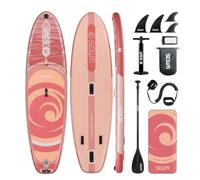 COIL Juego completo de tablas SUP inflables para teléfono móvil - Estable - Ligera - con paleta - con bomba - accesorios (melocotón, 320 x 84 x 15 cm)