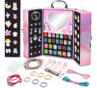 COIL Juego de joyas, joyas para niños, perlas para enhebrar, kit de bricolaje, juego creativo, juego de amuletos, pulsera, cadena, joyas para el pelo, (54)