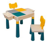 Coil Grupo de Asientos para niños, Grupo de mesas para niños, Silla para niños, Mesa para niños, Muebles para niños, Material: PP+ABS, 2 en 1 - Bloques o Dibujo