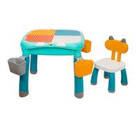 COIL Juego de sillas para niños, mesa infantil, mesa infantil, muebles infantiles, material: PP + ABS, 2 en 1, bloques o dibujo (pastel)
