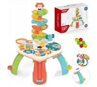COIL Mesa de juego, mesa de aprendizaje, juguete de mesa de actividad para bebés, pista de bolas interactiva, tobogán de bolas, juguete educativo, mesa de aprendizaje, pelota safari,