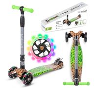 COIL Patinete Infantil de Tres Ruedas, Triciclo de Equilibrio Urbano, Rodamientos ABEC-7, 3 Niveles de Ajuste del Volante, Ruedas LED (Verde)