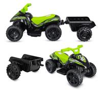 COIL Quad eléctrico infantil Mini Quad con remolque - batería de 6 V, cargador, 3 km/h, multifuncional, estable, respetuoso con el medio ambiente, seguro y silencioso, para niños a partir de 3 años