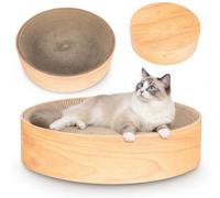 COIL Rascador para gatos, cama de madera MDF, moderna, cómoda, altura 10 cm