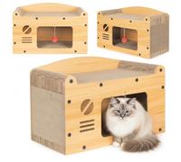 COIL Rascador para gatos, cueva para gatos, cama para gatos, cama ecológica, cartón para rascar, tablero de fibra de densidad media, altura de 29 cm