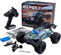 COIL RC Buggy - Coche teledirigido, 4 x 4 x 4, 4 x 4, todoterreno de alta velocidad, 38 km/h, resistente coche de juguete todoterreno con faros LED, control de 2,4 GHz, escala 1:16 (azul)