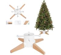 COIL Soporte para árbol de Navidad con almacenamiento de agua, soporte rústico, base para árbol real, capacidad de agua: 1 - 1,3 litros, diámetro del tronco: 3,5 - 11 cm, color blanco, ancho 66 cm