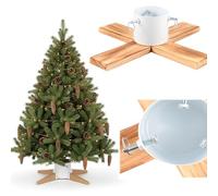 COIL Soporte para árbol de Navidad con almacenamiento de agua, soporte rústico, base para árbol real, capacidad de agua: 1 - 1,3 litros, diámetro del tronco: 3,5 - 11 cm, color blanco, ancho 48 cm