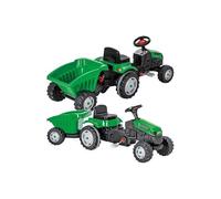 COIL Tractor a pedales, coche deslizante, tractor infantil, tractor a pedales, tractor a pedales, claxon, remolque desmontable, carga máxima 50 kg (verde)