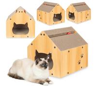 COIL Tronco rascador para gatos, cueva para gatos, cama para gatos, cama ecológica, cartón para rascar, tablero DM, altura: 34,5 cm