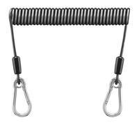 Coiled Fishing Lanyard, Telescopic Stainless Steel Hook, Safety Accessory for Mountaineering, Boating, Camping and Hunting, Fishing Tool, Practical Design, Lanyard for Outdoor Adventure