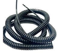 Coiled Mains，Coiled Spiral Spiral Tensile Cable 8 Core Retractable 5 Meters 16ft 0.2mm 0.3mm 0.5mm Black Spring Extend Power Cord Tension Wire(14AWG)(20AWG)