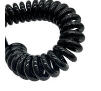 Coiled Mains,Coiled Spiral Spiral Wire Cable 5 Cores Stretch 1.2 Meter Black Power Cord Wire 0.2mm 0.3mm 0.5mm Square Spring Extend Tensile Wire Tension Wire(17AWG)(24AWG)