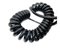 Coiled Mains,Coiled Spiral Spring Spiral Cable Stretch 3.7 Meters 12 Cores Black Spiral Power Cord Wire Spring Extend Tensile Wire Tension Wire(20AWG)(24AWG)