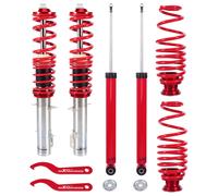 maXpeedingrods 4X Coilover Ajustable, Amortiguador para VW Golf 4 para Seat Leon Suspensión Roscada Regulable en Altura y Dureza Dorado