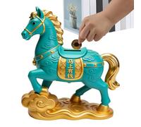 Coin Bank Resin - Chinese Lunar Year Animal Bank, Traditional Horse Money Saver | Decorative Resin Piggy B́ANK Design, Bedroom Living Room Dorm Study Room Bookshelf Bedside Accessory For Children