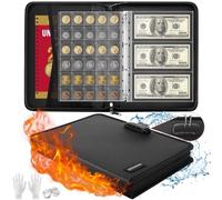 Coin Collection Book with Lock,Fireproof Holders for Collectors,300 Pockets Coin Collection Supplies & 72 Sleeves Currency Storage Case,Coin Organizer Collecting Album for Bill,Pennies,Quarters,Stamp