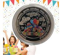 Coin Genérico - Cake Coin | Commemorative Coin | Funny Challenge Coin Cake Coin for Thanksgiving, Christmas, Chinese New Year | Happy Birthday Coin - Colorful Happy Birthday Commemorative Coin