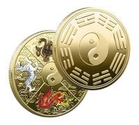 Coin - Moneda , Cuatro Grandes Animales Divinos Tai Chi Moned | - Moneda, Herramienta De Rascado Tai-chi-glüloticina, Antigua Moneda De I-Ging para Cumpleaños, Navidad, Pascua,