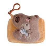 Coin Pouch, Plush Animal Bag, Capybara Small Bag, Animal Coin Bag, Cute Capybara Plush Design Multi-Functional Use Convenient Keychain Key Ring Plush Material for Everyday Use