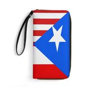 Coin Purse Bandera De Puerto Rico De América Billetera De Cuero con Cremallera Carteras Tarjeteros Moda Billetera Bolsa para Amante, Madre, Mejor Amigo