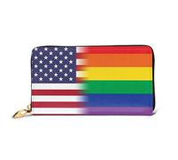Coin Purse Monedero Bandera Arcoiris Gay Americana2 Billetera Bolsa Vintage Portamonedas con Cremallera Monedero Mujer para Mejor Amigo, Madre, Amante