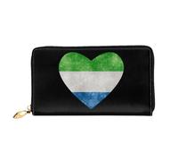 Coin Purse Monedero Bandera De Sierra Leona con Forma De Corazón Billetera Bolsa Muchas Ranuras para Tarjetas Change Purse Hermosamente Carteras Tarjeteros para Hija, Mejor Amigo, Amante
